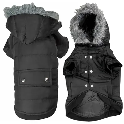 Flamingo Polar Black ФЛАМІНГО КУРТКА З КАПЮШОНОМ одяг для собак 42 см