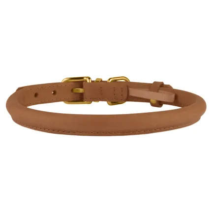 Нашийник для собак круглий шкіряний BronzeDog Crazy Світло-Коричневий XL — Фото 2