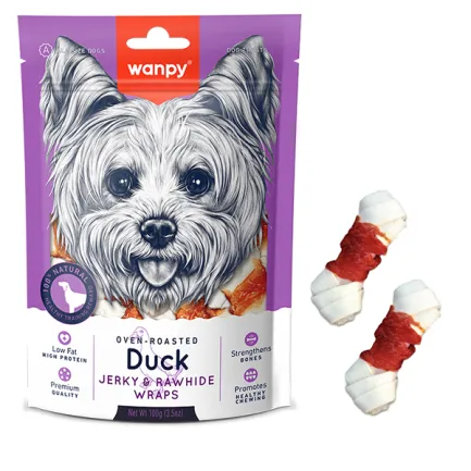 Wanpy Duck Jerky &amp; Rawhide Wraps ВАНПІ КІСТКА З ВУЗЛАМИ ТА В’ЯЛЕНОЮ КАЧКОЮ ласощі для собак 0,1 кг