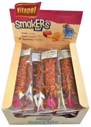Колба Vitapol Smakers Box для папугай, зі смаком полуниці, упаковка 12 шт
