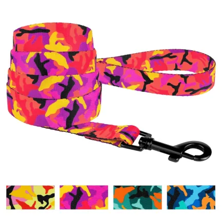 Повідець для Собак BronzeDog Urban Camo Нейлоновий Рожевий XL — Фото 3