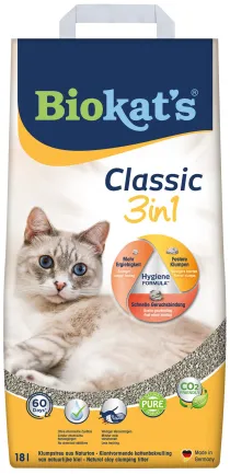 Наповнювач Biokats Classic 3in1 для котячого туалету, бентонітовий, 18 л — Фото 2