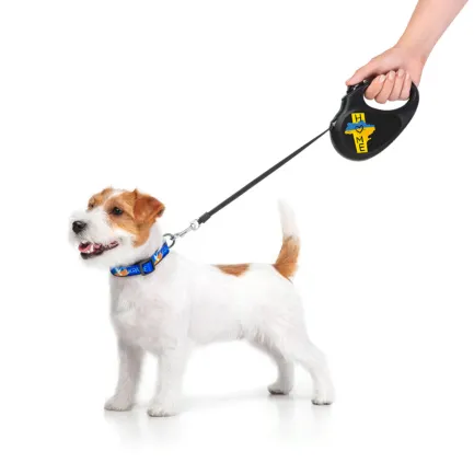 Повідець-рулетка для собак WAUDOG R-leash, малюнок "Дім", S, до 15 кг, 5 м, світловідбиваюча стрічка чорний — Фото 8