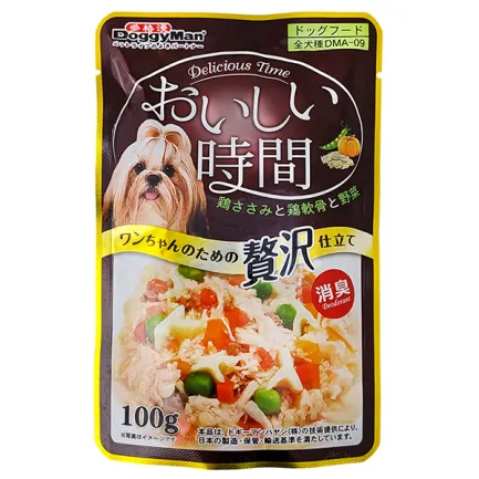 DoggyMan Low Fat Chicken &amp; Cartilage ДОГГІМЕН КУРКА З ХРЯЩЕМ в желе консерви для собак, вологий корм, пауч 100г 0,1 кг