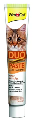 Паста для котів з чутливим травленням GimCat DUO PASTE Anti-hairball malt with cheese мальт та сир, 50 г — Фото 1