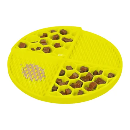 Килимок для злизування і повільного харчування WAUDOG Silicone, 211х211х30 мм, жовтий — Фото 3