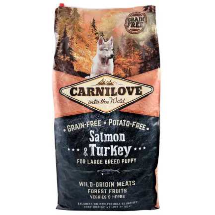 Сухий корм Carnilove Salmon &amp; Turkey для цуценят та молодих собак великих порід, лосось та індичка, 12 кг — Фото 2