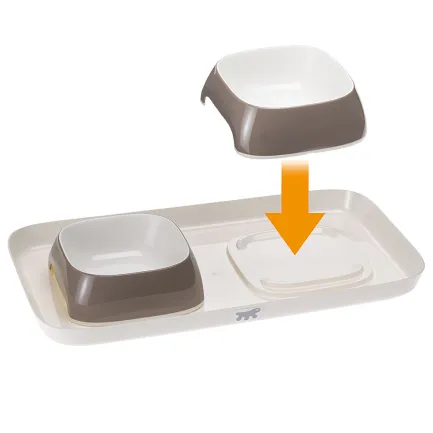 Ferplast GLAM TRAY S DOVE GREY Лоток з мисками для котів і собак — Фото 8