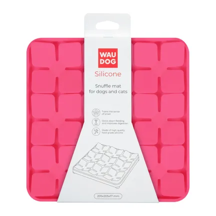 Килимок для пошуку корму WAUDOG Silicone, 205х205х17 мм, рожевий — Фото 1