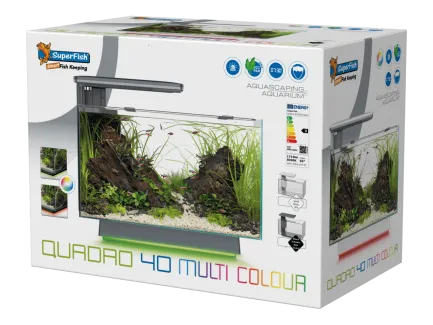 Акваріум скляний - Superfish Quadro 40 Multi Colour WHITE (A4052210) — Фото 2