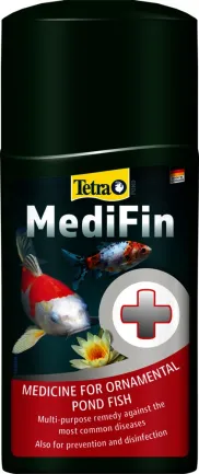 Засіб Tetra Pond MediFin для ставкових риб, лікарський засіб проти інфекцій та хвороб, 1 л на 20 000 л