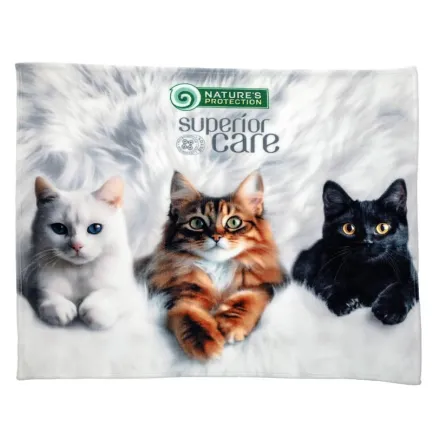 Nature's Protection Superior Care М'який плед з кошенятами білий, 127 х 152 см