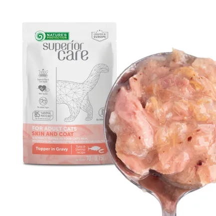 Nature's Protection Superior Care Adult Cats Skin&amp;Coat Tuna &amp; Shrimps Вологий корм для котів для догляду за шкірою та шерстю з тунцем і креветками, 70 г — Фото 5