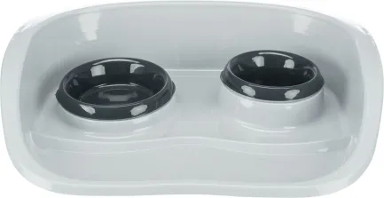 Миска Trixie для собак, подвійна з піддоном, пластикова, 46х11х30 см, 250/300 мл — Фото 3