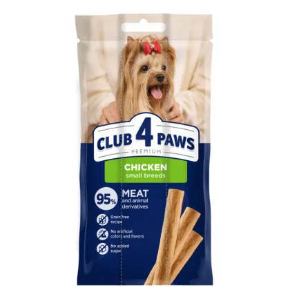 Club 4 Paws - м'ясна паличка з куркою для собак малих порід 3 х 0,012 кг