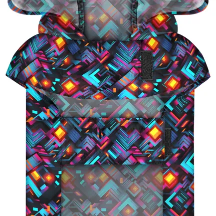 Дощовик-накидка з капюшоном для собак WAUDOG Clothes, малюнок "Нескінченні світи",L, А 48-52 см, B 60-70 см, С 42-52 см — Фото 3