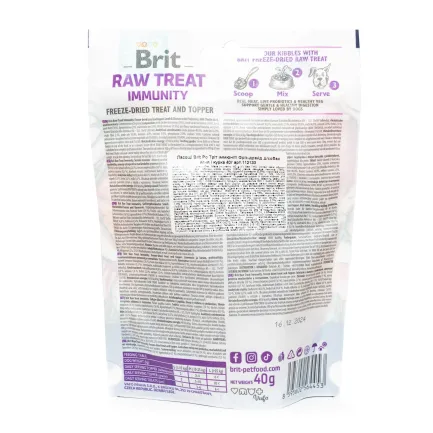 Ласощі для собак Brit Raw Treat freeze-dried Immunity для імунітету, ягня і курка, 40 г — Фото 2