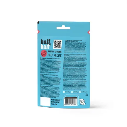 Ласощі для цуценят Half&amp;Half у формі м'ясних кубиків з яловичиною, 100 г — Фото 2