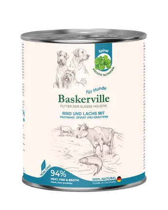 Baskerville HF Holistic Rind und Lachs. Яловичина та лосось для собак, 800 г