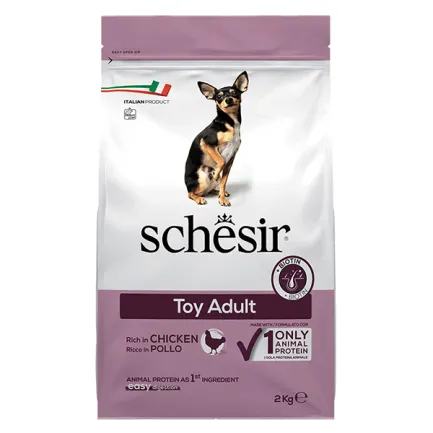 Schesir Dog Toy Adult ШЕЗІР ДОРОСЛИЙ ТОЙ КУРКА сухий монопротеїновий корм для собак міні порід 2 кг