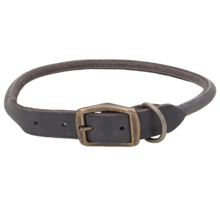 Coastal Circle-T Round Dog Collar КОСТАЛ СЕРКЛ-Т круглий шкіряний нашийник для собак, 1.6х60см Сірий