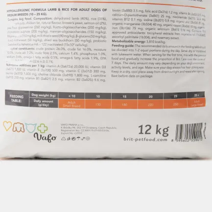 Сухий корм Brit Care Dog Hypoallergenic Adult Medium Breed для собак середніх порід, гіпоалергенний з ягням, 12 кг — Фото 6