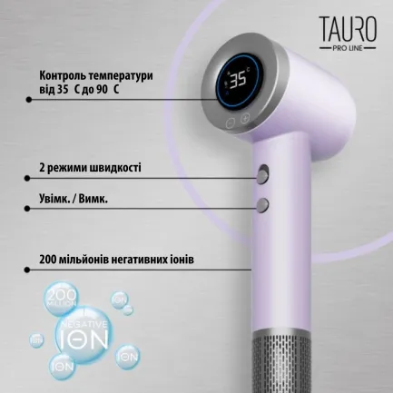 Tauro Pro Line Ручний фен для сушіння шерсті домашніх тварин з технологією генерації негативних іонів з вилкою ЄС, білий — Фото 5