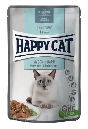 Вологий корм Happy Cat Sensitive Magen &amp; Darm у вигляді шматочків в cоусі для котів з чутливим травленням