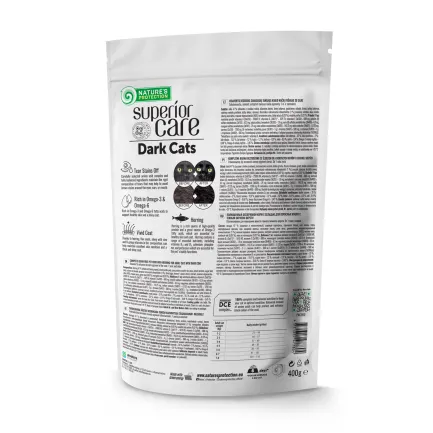 Nature's Protection Superior Care Dark Cats Grain Free Herring Сухий беззерновий корм для дорослих котів з темним забарвленням з оселедцем, 400 г — Фото 1