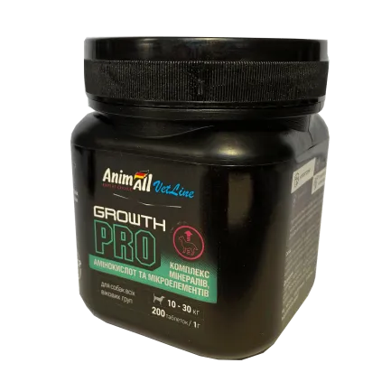 Вітаміни AnimAll VetLine Growth PRO для середніх порід собак 1 г × 200 табл