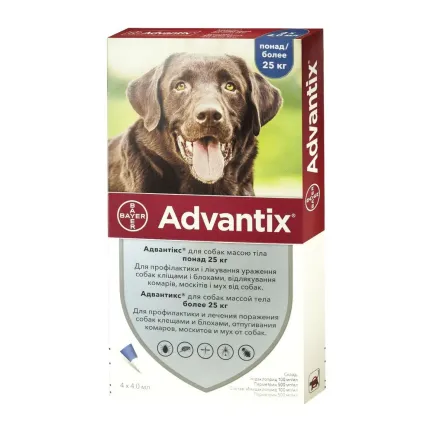 Краплі на холку Bayer Elanco Advantix для собак від 25 до 40 кг — Фото 1
