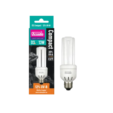 ARCADIA MINI TRIPLE U D3+ 12% SCREW IN COMPACT 13 WATT (R2100285) ультрафіолетова лампа для рептилій