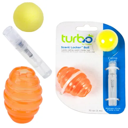 Coastal Turbo Scent Locker Football КОСТАЛ ТУРБО СЕНТ ЛОКЕР ФУТБОЛ м`яч овальний з кошачею м"ятою, іграшка для котів, комплект