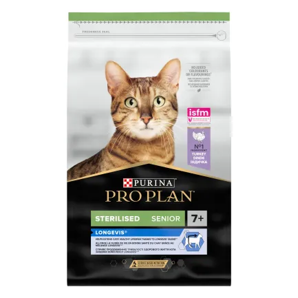 Сухий корм PRO PLAN Sterilised Senior 7+ Longevis для котів від 7 років після стерилізації з індичкою 10 кг
