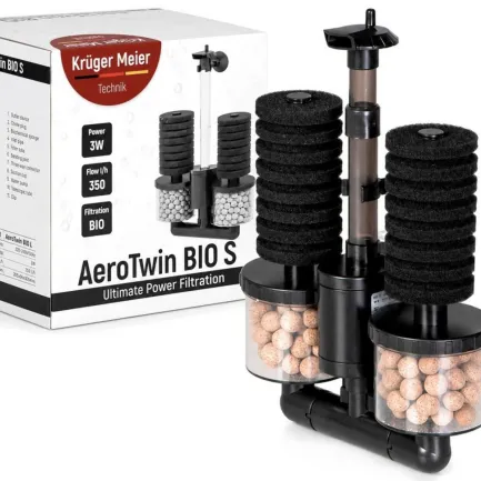 Внутрішній фільтр Kruger Meier AeroTwin BIO S для акваріума 20-60 л, 350 л/год, 3 Вт — Фото 7