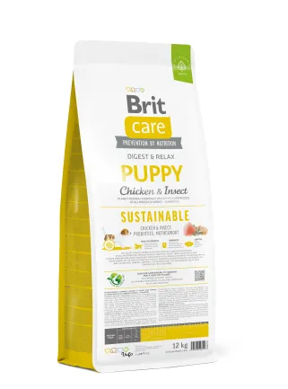 Сухий корм Brit Care Dog Sustainable Puppy для цуценят, з куркою та комахами, 12 кг — Фото 2