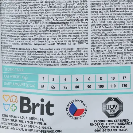 Сухий корм Brit GF VetDiet Cat Struvite для котів, при сечокам'яній хворобі, з куркою та горохом, 400 г — Фото 5