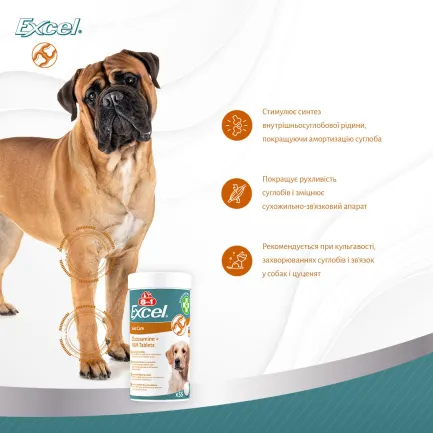 Вітаміни 8in1 Excel Glucosamine + MSM для цуценят та дорослих собак, для суглобів, 55 шт — Фото 9