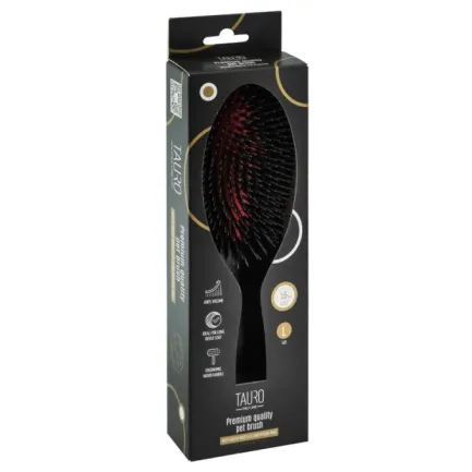 Tauro Pro Line Prestige Щітка з деревини бука і щетини кабана 16 мм з нейлоновими зубчиками, чорна, велика, 24,5 х 8 см — Фото 6