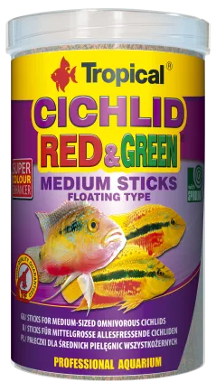 Сухий корм Tropical Cichlid Red &amp; Green Medium Sticks для всіх цихлід, 360 г (палички)