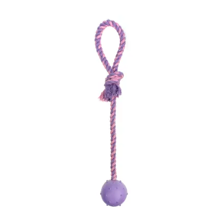 Іграшка для собак MISOKO&amp;CO М'яч з мотузкою, purple, 37x5 cm