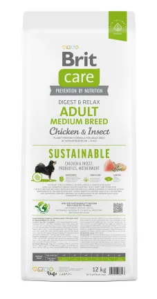 Сухий корм Brit Care Dog Sustainable Adult Medium Breed для собак середніх порід, з куркою та комахами, 12 кг — Фото 4