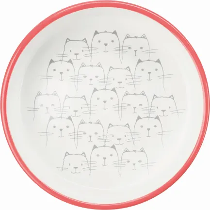 Миска Trixie для котів коротконосих порід, керамічна, 15 см, 300 мл (коралова/біла) — Фото 1