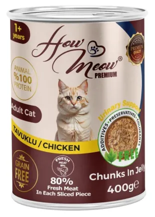 Вологий повнораціонний корм HowMeow Adult Cat з куркою для котів, 400 г