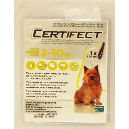 Merial Certifect (Сертифект) Спот-он для собак, (2-10кг) моно пипетка.