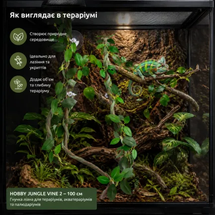 Штучна ліана Hobby Jungle Vine 2 100 см (37703) - гнучка декоративна рослина для тераріуму, акватераріуму та палюдаріуму — Фото 3