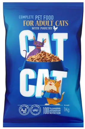 Сat Cat корм для дорослих котів з м'ясом птиці 1 кг