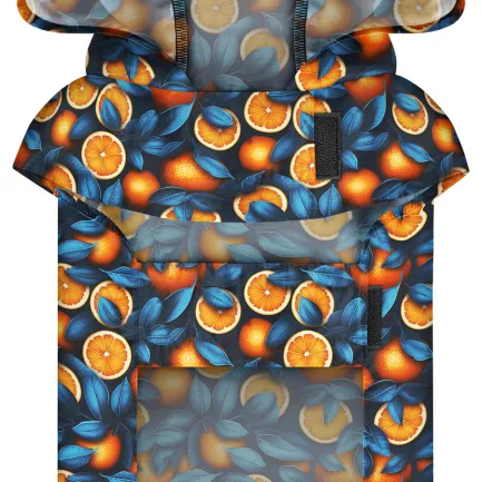 Дощовик-накидка з капюшоном для собак WAUDOG Clothes, малюнок "Апельсини",L, А 48-52 см, B 60-70 см, С 42-52 см — Фото 3