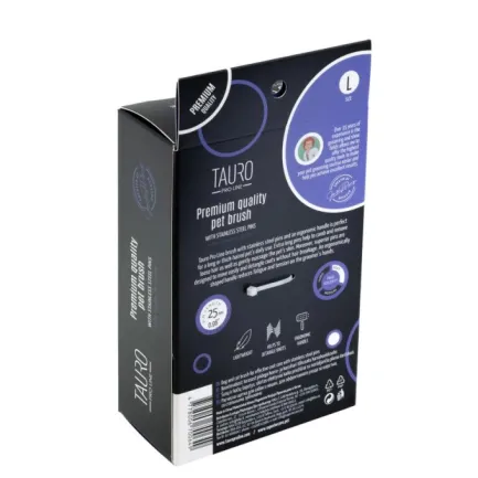 Tauro Pro Line Royal Щітка пластикова тонкі та м'які зубчики з нержавіючої сталі 25 мм, фіолетова, велика 17,5 x 10,6 x 6,2 см — Фото 6