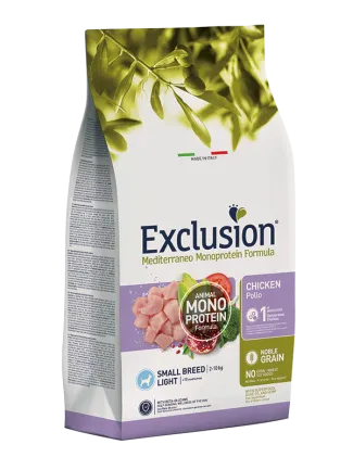 Exclusion Light Chicken Small Breed корм для дорослих собак дрібних порід з надмірною вагою та зниженою активністю чи стерилізованих з куркою 2 кг